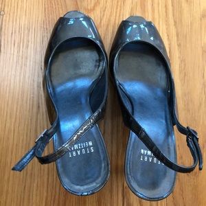 Stuart Weitzman metallic sling back heels
